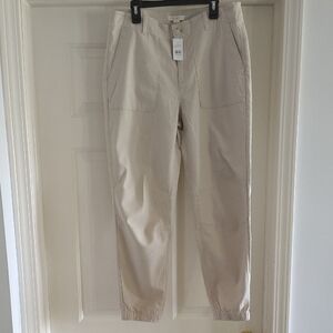 LOFT Cream Cargo Pants Relaxed Fit